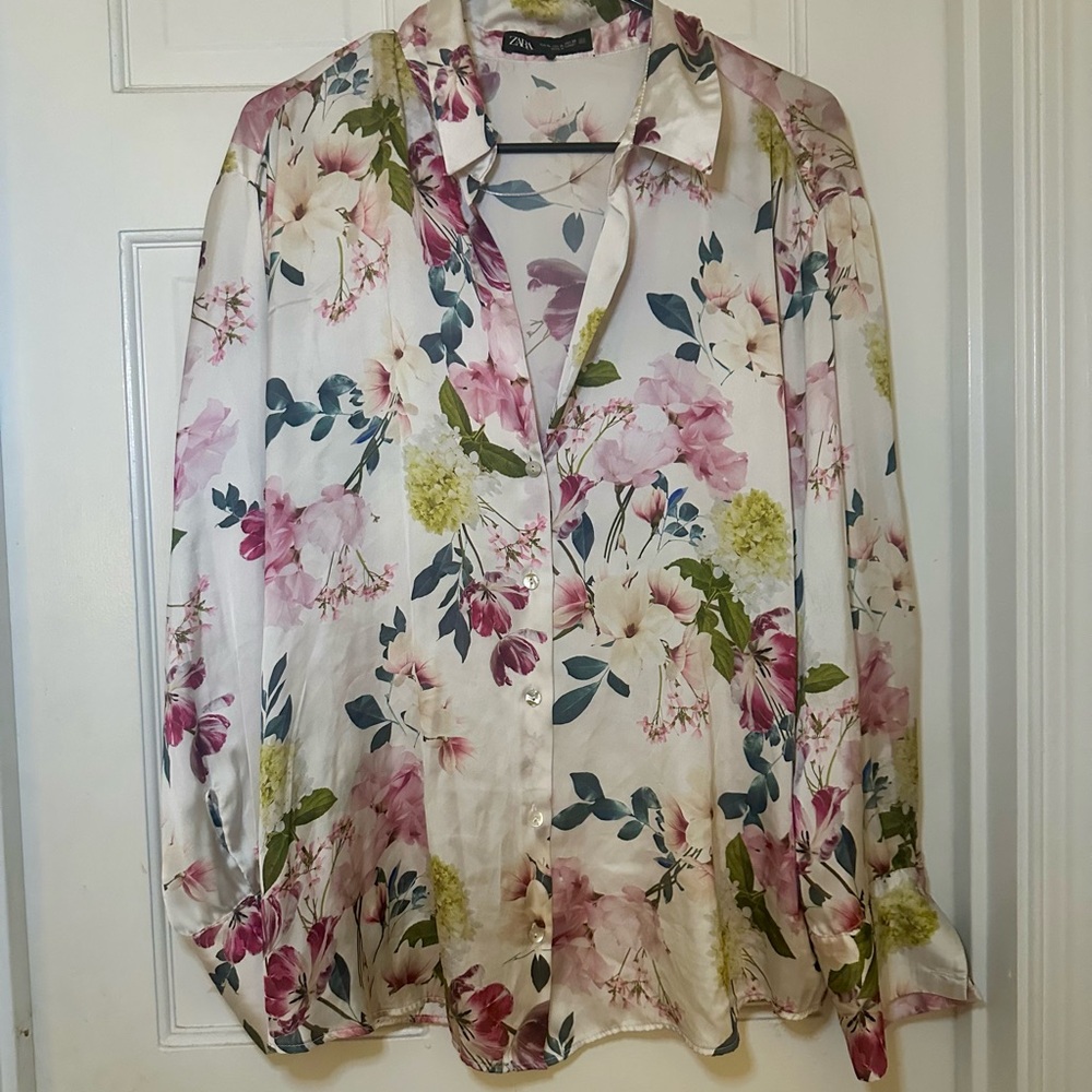 Floral Women's Top by Abrand - Pink and Green